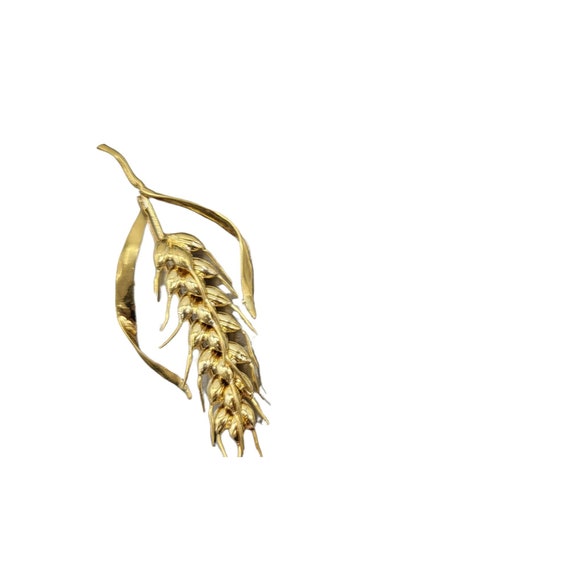 18k Yellow Gold Wheat Brooch, Signed Tiffany, Ita… - image 5