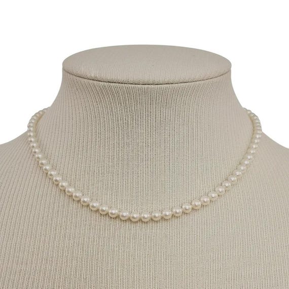 14K Knotted Pearl Strand Necklace, 18" Long C709