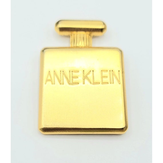 Anne Klein Matte Goldtone Signature Perfume Bottl… - image 4