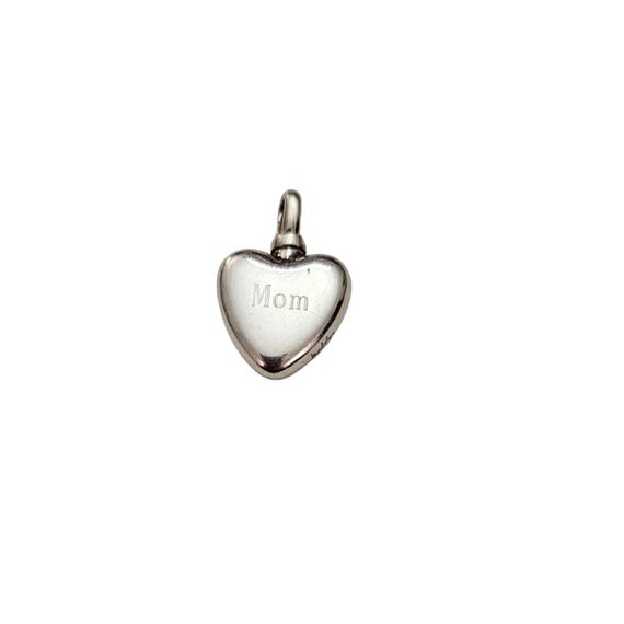 Madelyn Sterling Silver Heart Pendant Inscribed Mom, Screw Top Bale L510