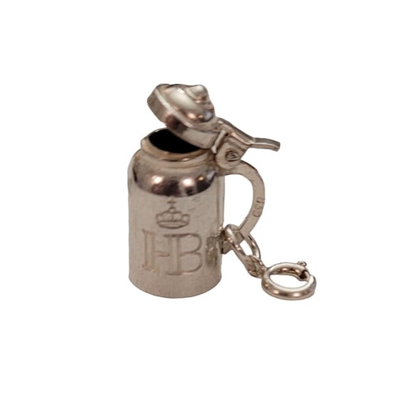 835 Silver Round Spring Clasp HB Hofbräuhaus Articulated Beer Stein Charm E326