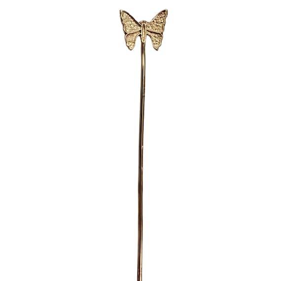 14K Yellow Gold Butterfly Lapel Stick Pin L506