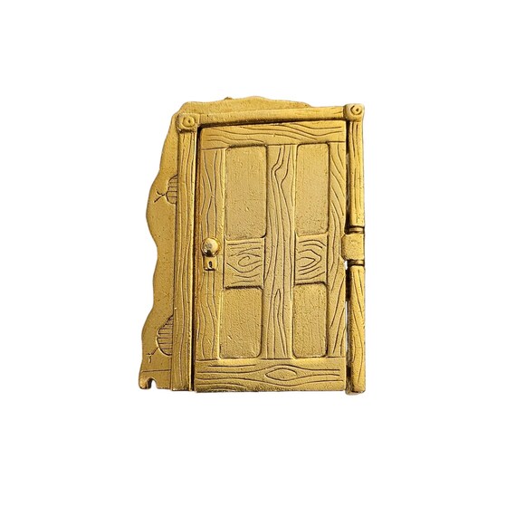 Skeleton Behind Hinged Door Brooch L648