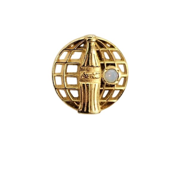 Sterling Silver Gold Tone Gemstone Coca Cola Employee Service Lapel Pin