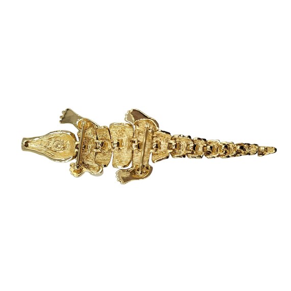 St. John Gold Tone Articulated Segmented Crocodil… - image 8