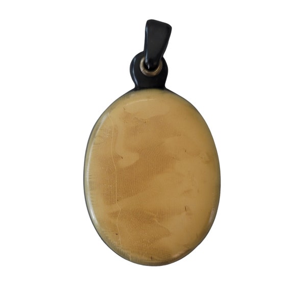 Celluloid Vintage Hinge Slide Mirror Locket Pendant E807