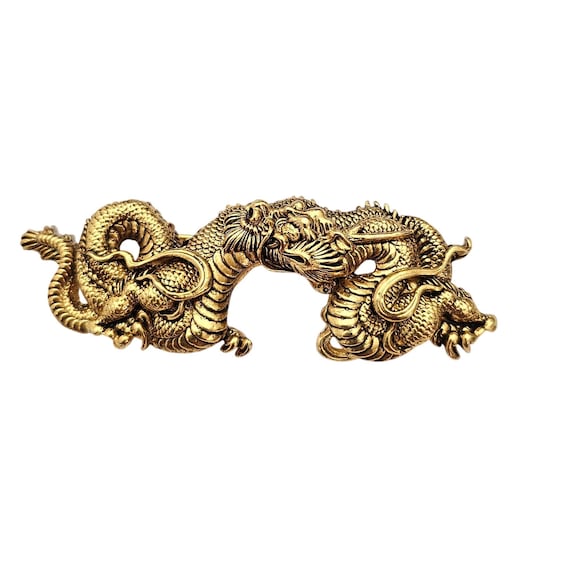 Gold Tone Dragon Serpent Brooch J659