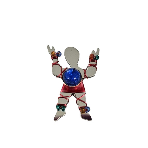 1997 Liztech Glass Beads People Lapel Pin, Signed L168