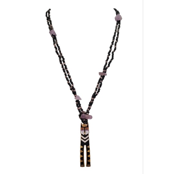 Laurel Burch Nubian Cat Necklace: Cloisonne Penda… - image 5