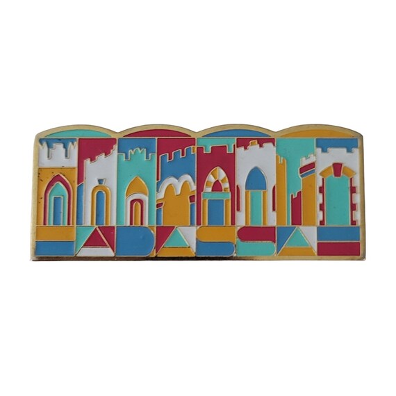 The Gates of Jerusalem Hadassah Enamel Brooch Pendant E633