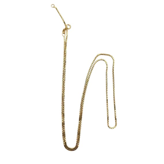 14K Yellow Gold Box Chain, 22-inch Necklace