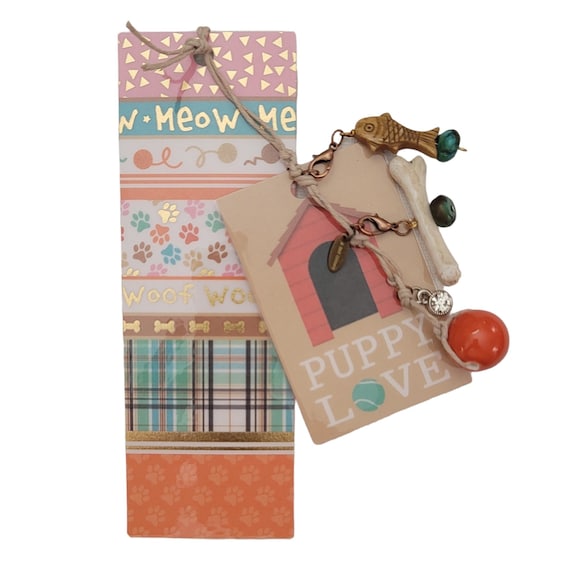 Puppy Love Meow Dog Cat Bookmark K892