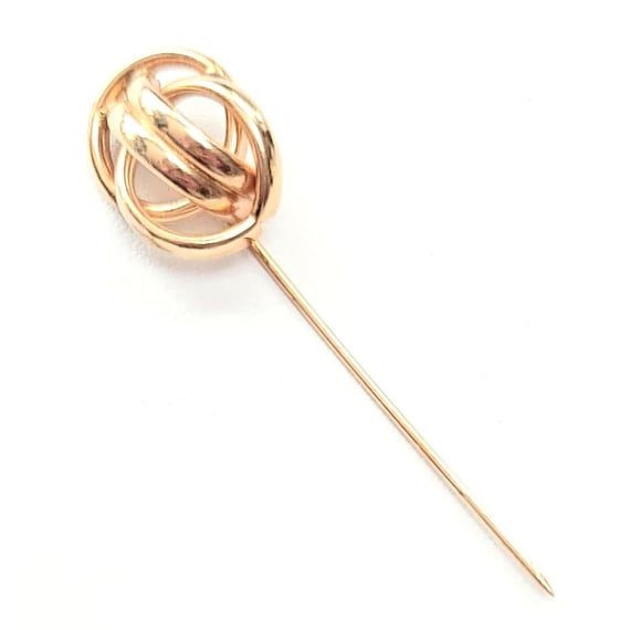 14k Yellow Gold Love Mobius Knot Stick Pin, 2 Grams