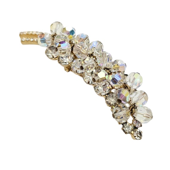 Juliana Cha Cha Beads AB Clear Rhinestone Leaf Brooch