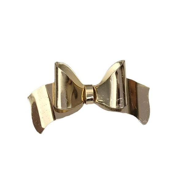 Coro Sterling Silver Gold Vermeil Bow Pin Brooch,… - image 2