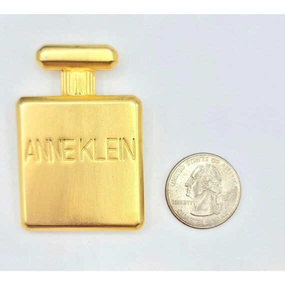 Anne Klein Matte Goldtone Signature Perfume Bottl… - image 2