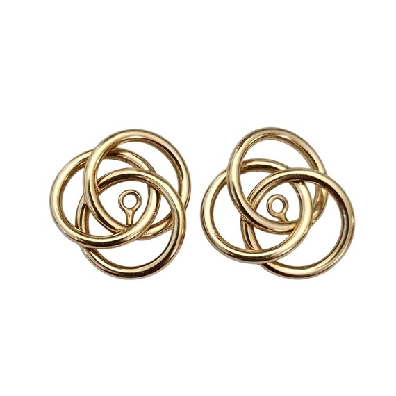 14K Yellow Gold Mobius Love Knot Earring Jackets For Post Earrings J838
