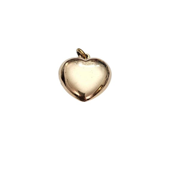 9KT Gold Puffy Heart Vintage Pendant J576