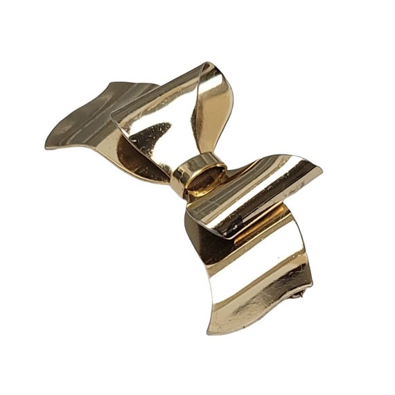 Coro Sterling Silver Gold Vermeil Bow Pin Brooch,… - image 4
