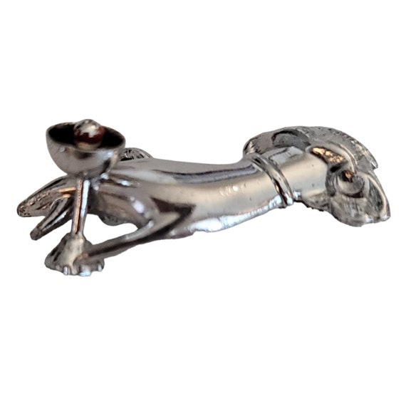 Silver Tone Holding A Stemmed Wine Glass Hand Brooch, M931