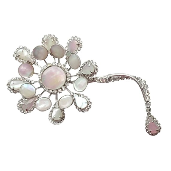 Hattie Carnegie Silver Tone Statement Mother Of P… - image 6