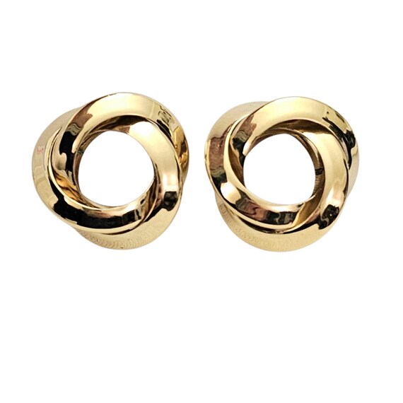 Givenchy Gold Tone Knotted Clip On Earrings Signed, J106