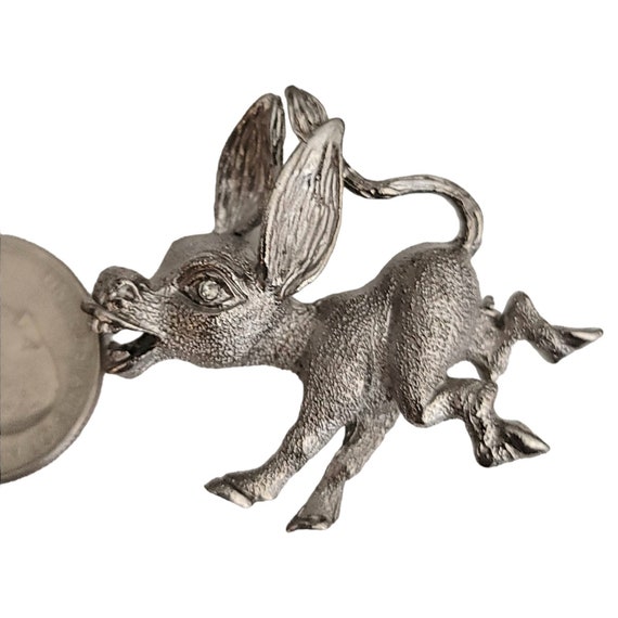 Silver Tone Lively Donkey Mule Figural Pin Brooch - image 4