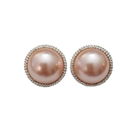 Erwin Pearl Pink Domed Clip On Earrings L584