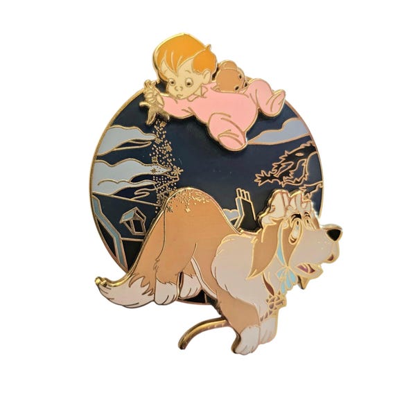 Disney Peter Pan Michael Tinker Bell And Nurse Nana Slider Pin