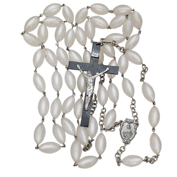 Jumbo Moonstone Lucite Rosary L347