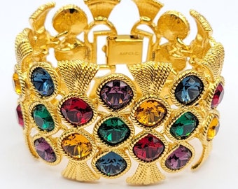 Napier vergulde Byzantijnse strass brede armband