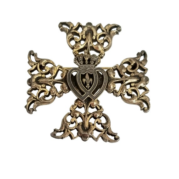 Accessocraft NYC Gold Tone Heart Crown Maltese Cr… - image 2