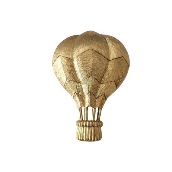Trifari Gold Tone Hot Air Balloon Pin Brooch, Signed E479