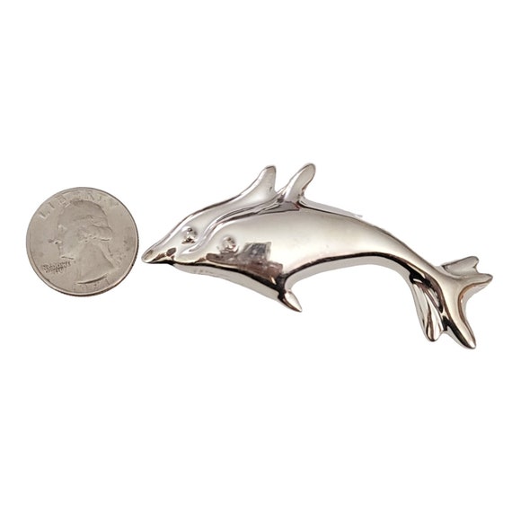 Sterling Silver Mexico Two Swimming Dolphin Duo B… - image 2
