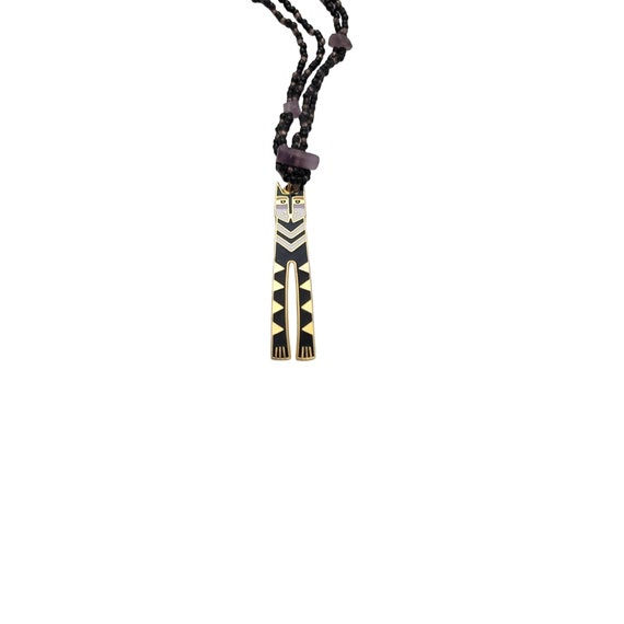 Laurel Burch Nubian Cat Necklace: Cloisonne Penda… - image 6
