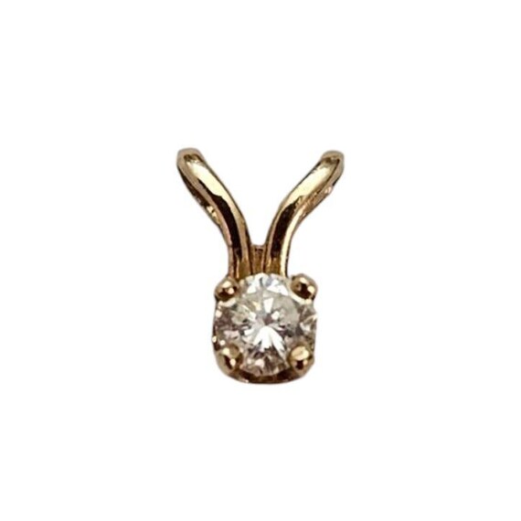 14K Yellow Gold Small Diamond Pendant L495