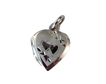 Sterlingzilver JCM Thailand vintage hanger met klein hart medaillon, gesigneerd L86