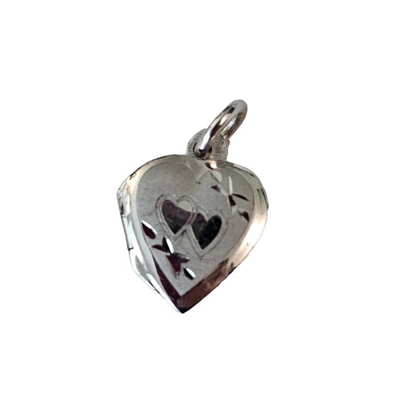 Sterling Silver JCM Thailand Vintage Tiny Heart Locket Charm Pendant, Signed L86