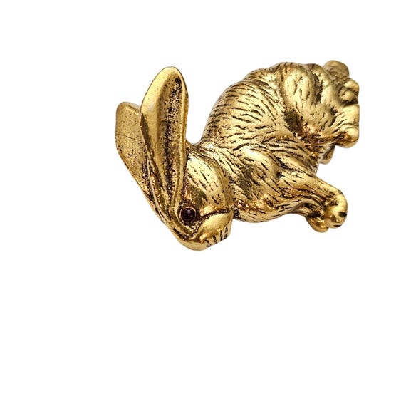 MMA Metropolitan Museum of Art Rabbit Hare Brooch Gold Tone Pin