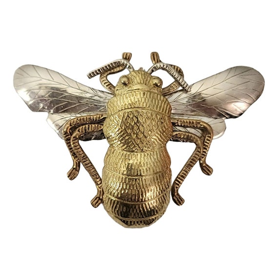 Courtney Peterson Sterling Silver Bumble Bee Brooch Pendant, Signed