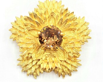 【Llife】BOTTON BROOCH Lisner Rhinestone Leaf Brooch & Earrings Set
