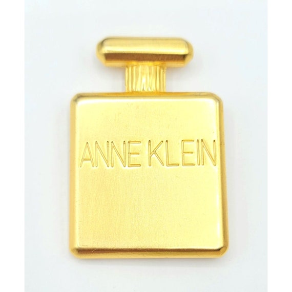 Anne Klein Matte Goldtone Signature Perfume Bottl… - image 1