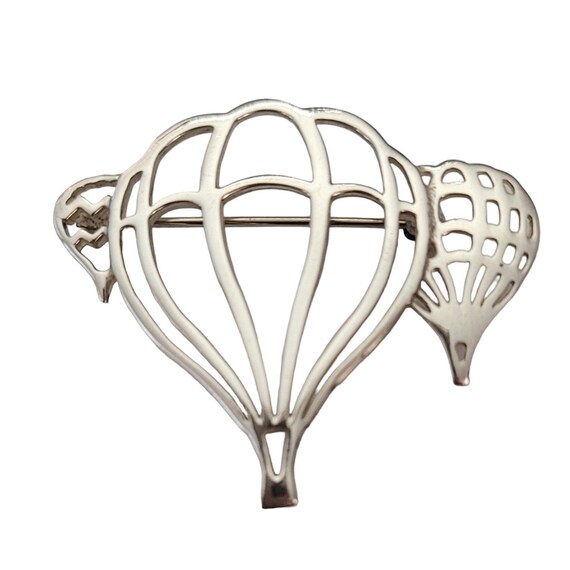 Sterling Silver Hot Air Balloons Open Style Brooch E520