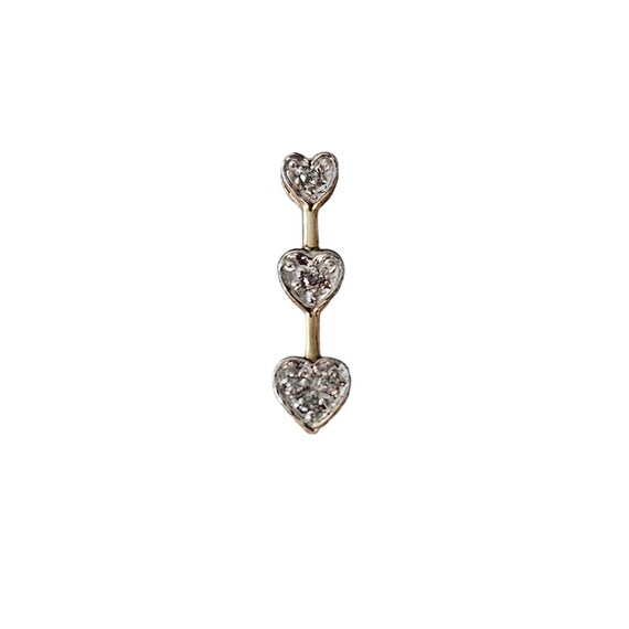 10K Yellow, White Gold Diamond Chip Heart Journey Pendant L87