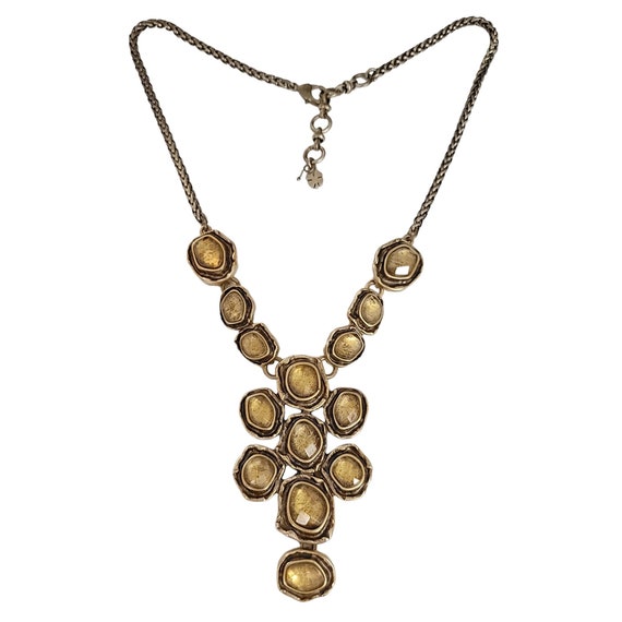 Lucky Brand Jonquil Lucite Lavalier Collar Necklace, 19.5" Long K685