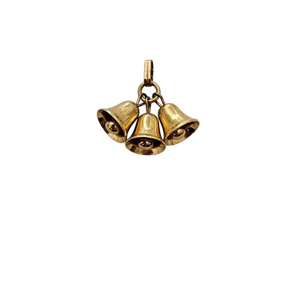 Monet Vintage Three Gold Tone Articulated Bells Charms, Signed L599