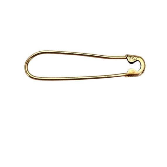 14K Yellow Gold Safety Pin Style Brooch