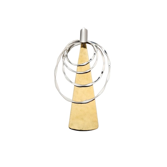 RLM Studio Modernist Hammered Brass Eternity Multi Circle Pendant Robert Lee Morris