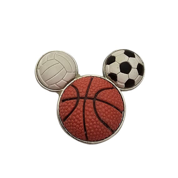 Disney Sport Basketball, Volleyball, Soccer Ball Mickey Ear Shape Pin C168