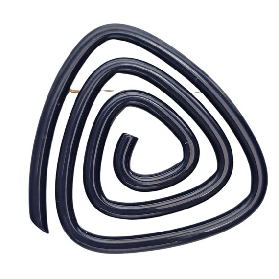 Liz Claiborne Blue Lucite, Plastic Geo Modernist Tube Brooch Pin, Signed